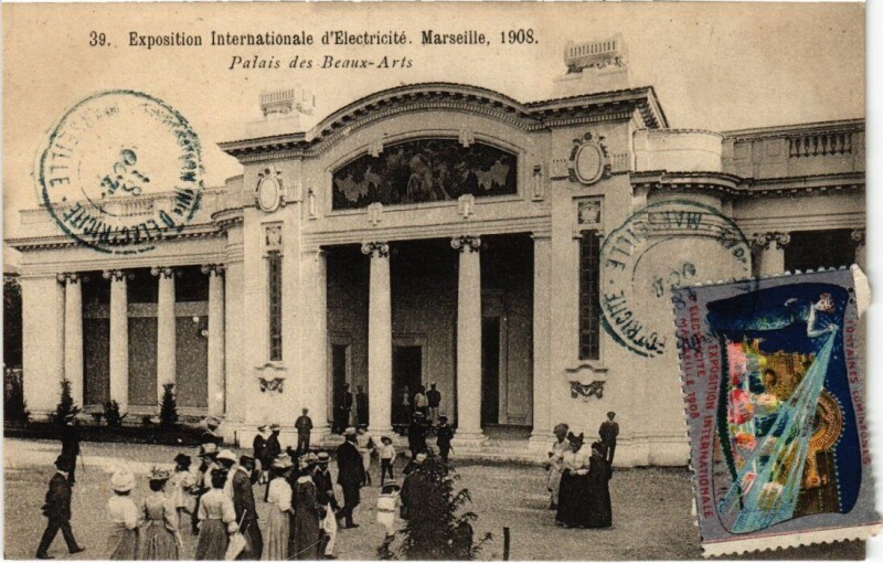 Carte postale ancienne Marseille - Expo Internationale d'Electricite Palais des à Marseille