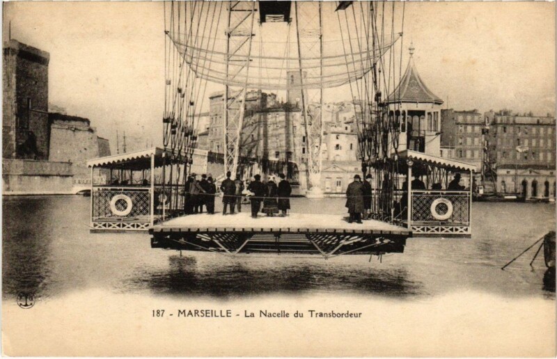 Carte postale ancienne Marseille - La Nacelle du Transbordeur à Marseille