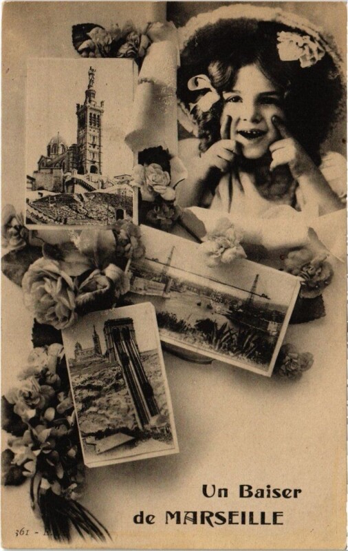Carte postale ancienne Marseille - Un Baiser de Marseille à Marseille