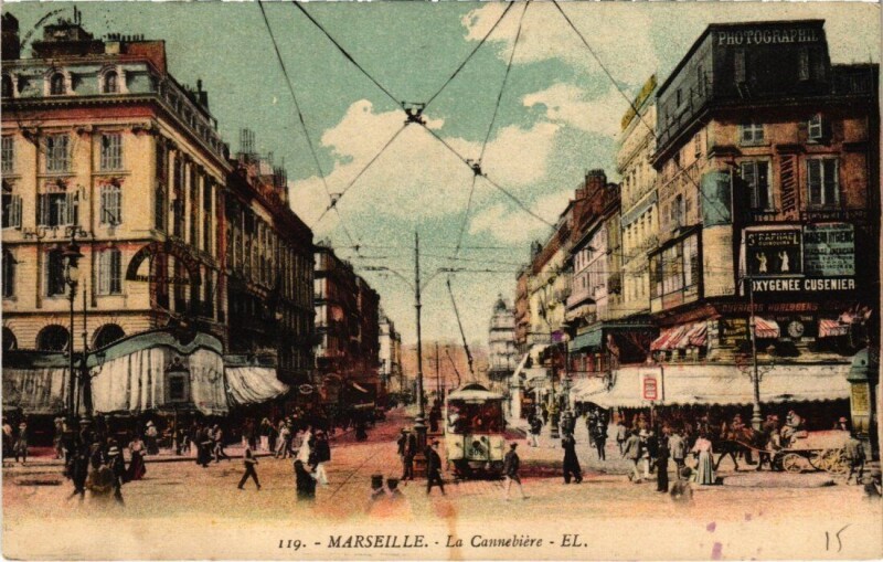 Carte postale ancienne Marseille La Cannebiere à Marseille
