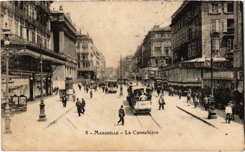 Carte postale ancienne Marseille La Cannebiere à Marseille