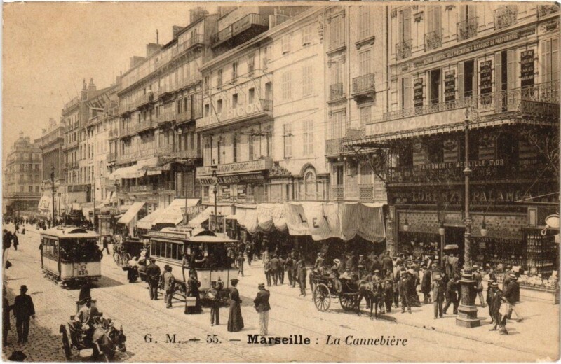 Carte postale ancienne Marseille La Cannebiere à Marseille
