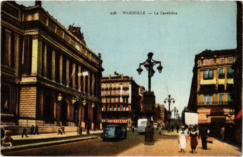 Carte postale ancienne Marseille La Canebiere à Marseille