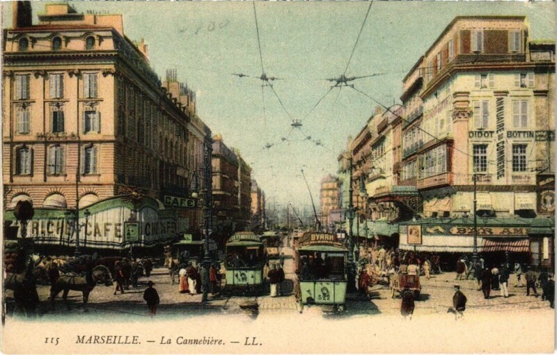 Carte postale ancienne Marseille La Cannebiere à Marseille