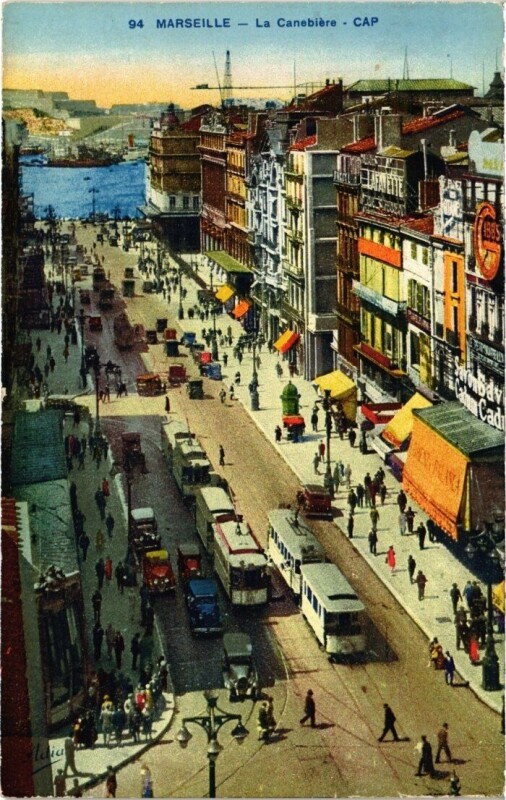 Carte postale ancienne Marseille La Canebiere à Marseille