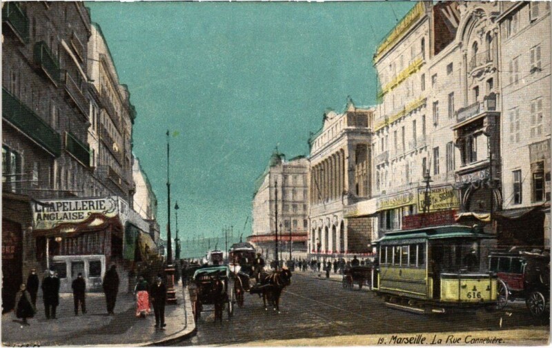 Carte postale ancienne Marseille La Rue Cannebiere à Marseille