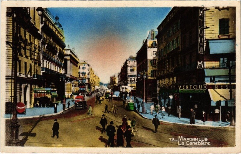 Carte postale ancienne Marseille La Canebiere à Marseille