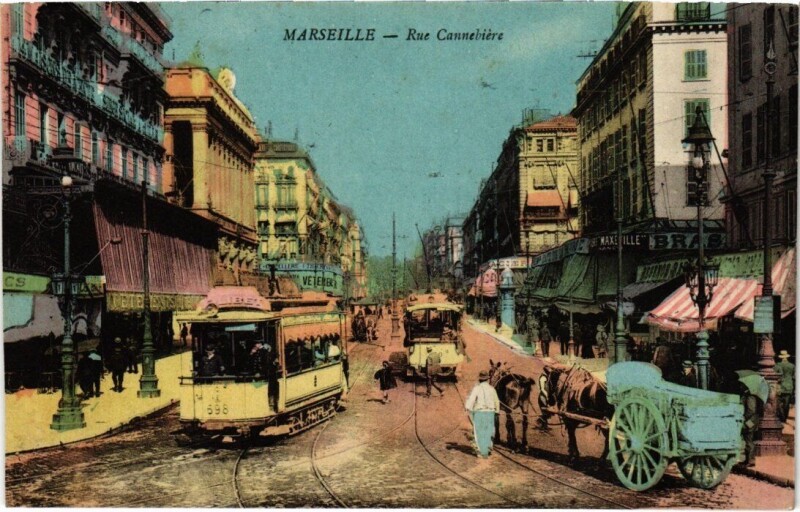 Carte postale ancienne Marseille La Cannebiere à Marseille