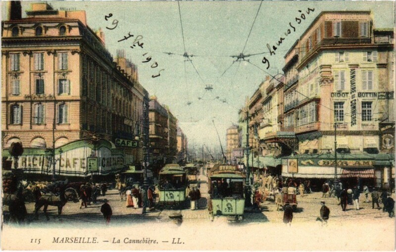 Carte postale ancienne Marseille La Cannebiere à Marseille