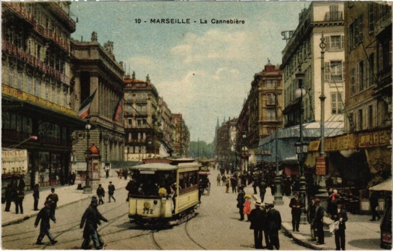 Carte postale ancienne Marseille La Cannebiere à Marseille