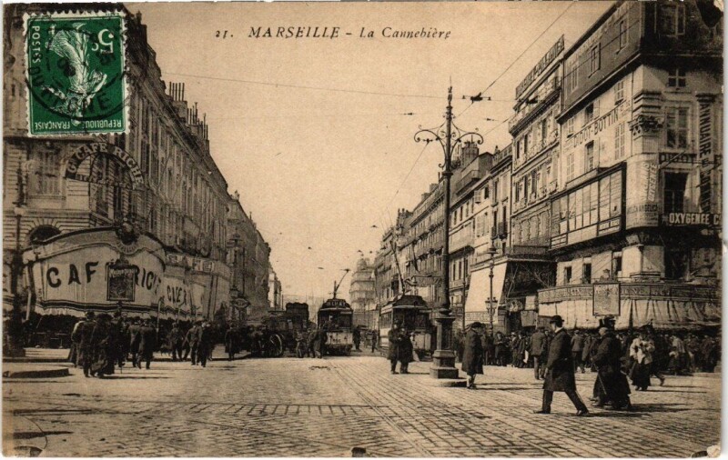 Carte postale ancienne Marseille La Cannebiere à Marseille