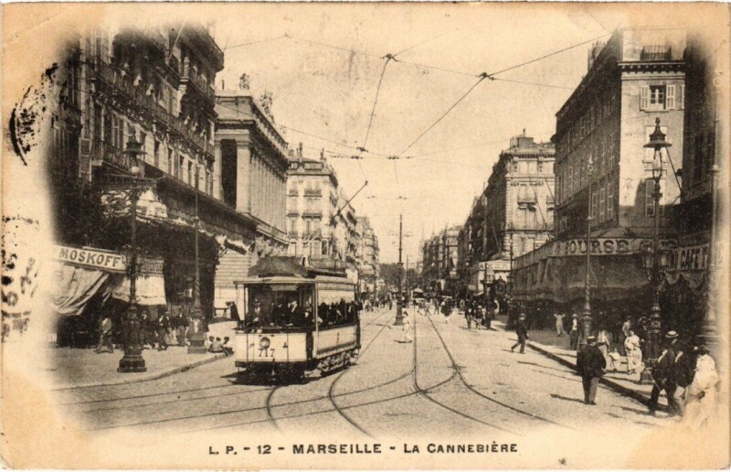 Carte postale ancienne Marseille La Cannebiere à Marseille