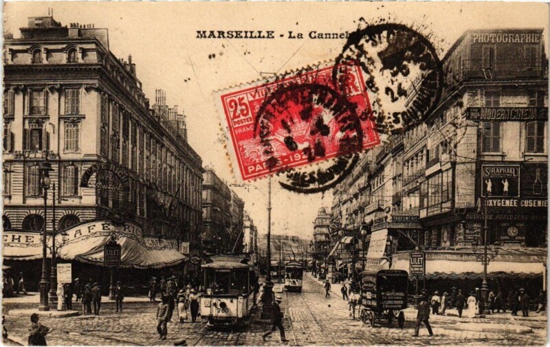 Carte postale ancienne Marseille La Cannebiere à Marseille