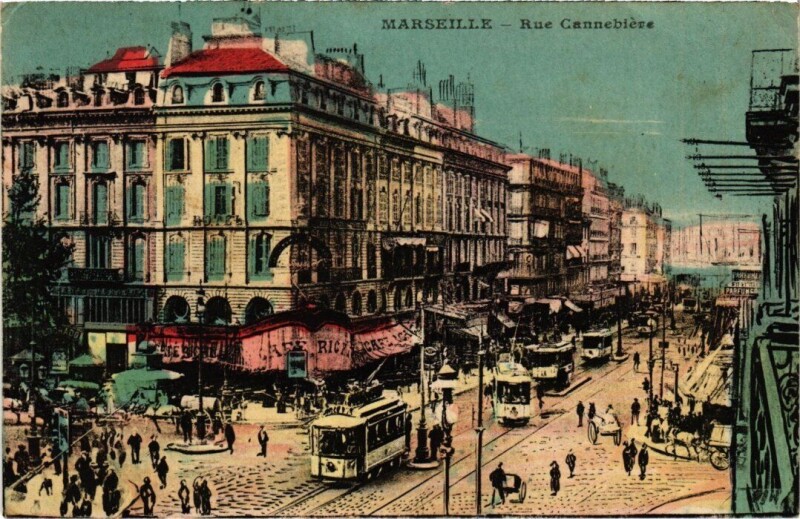Carte postale ancienne Marseille Rue Cannebiere à Marseille