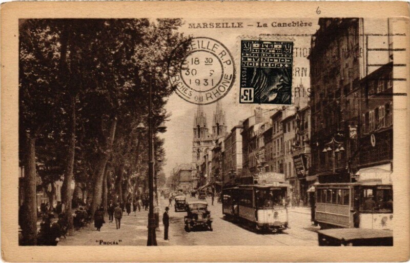 Carte postale ancienne Marseille La Canebiere à Marseille