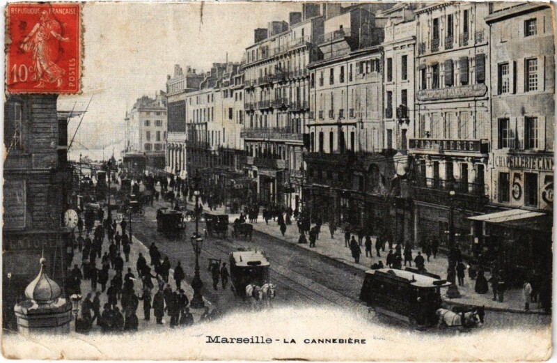 Carte postale ancienne Marseille La Cannebiere à Marseille