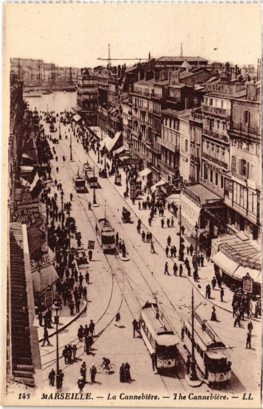Carte postale ancienne Marseille La Cannebiere à Marseille