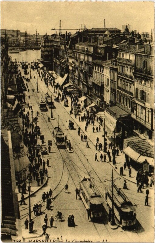 Carte postale ancienne Marseille La Cannebiere à Marseille