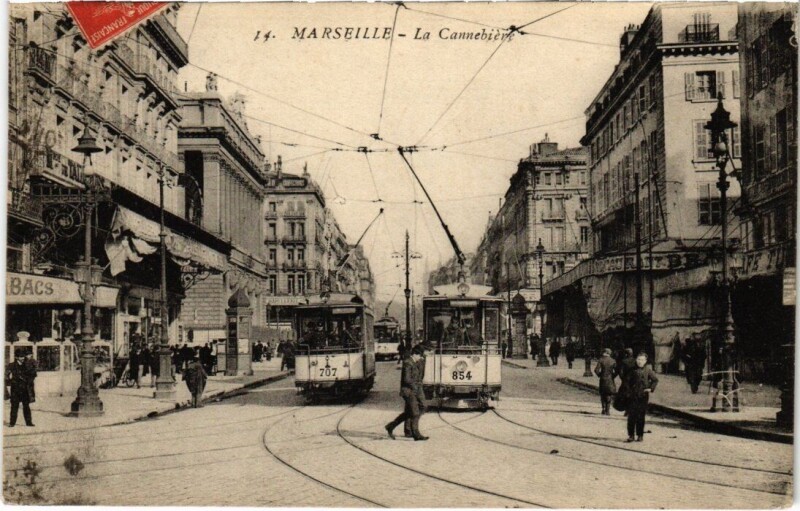 Carte postale ancienne Marseille La Cannebiere à Marseille