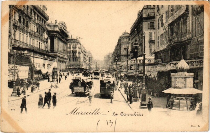 Carte postale ancienne Marseille La Cannebiere à Marseille