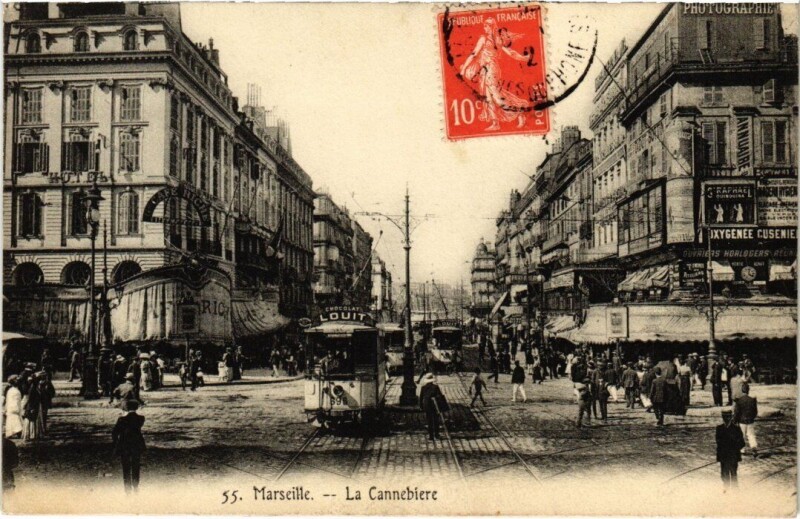 Carte postale ancienne Marseille La Cannebiere à Marseille