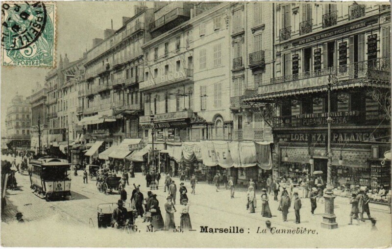 Carte postale ancienne Marseille La Cannebiere à Marseille