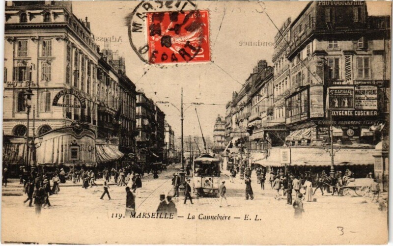 Carte postale ancienne Marseille La Cannebiere à Marseille