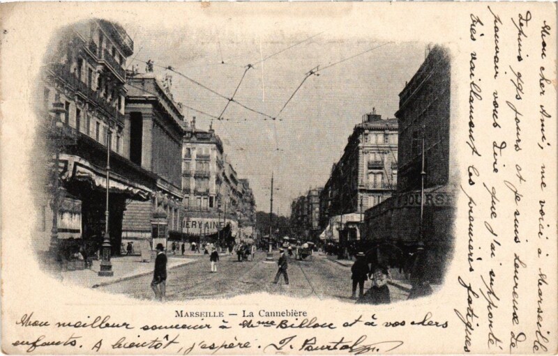 Carte postale ancienne Marseille La Cannebiere à Marseille