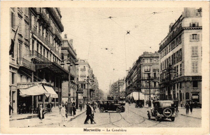 Carte postale ancienne Marseille La Canebiere à Marseille