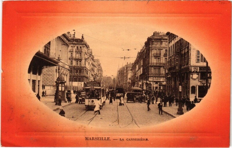 Carte postale ancienne Marseille La Cannebiere à Marseille