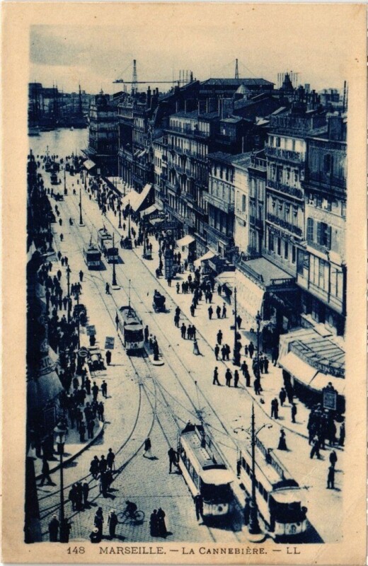 Carte postale ancienne Marseille La Cannebiere à Marseille