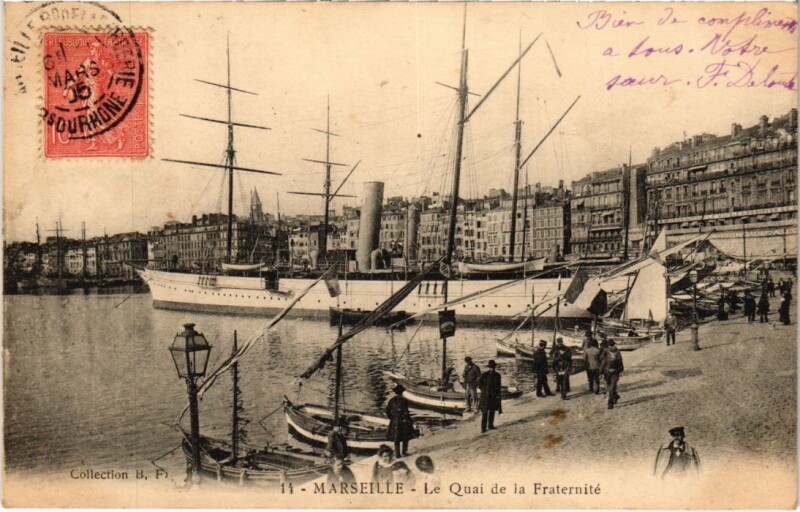 Carte postale ancienne Marseille Le Quai de la Fraternite à Marseille