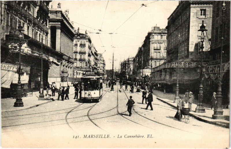Carte postale ancienne Marseille La Cannebiere à Marseille