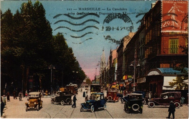 Carte postale ancienne Marseille La Canebiere à Marseille