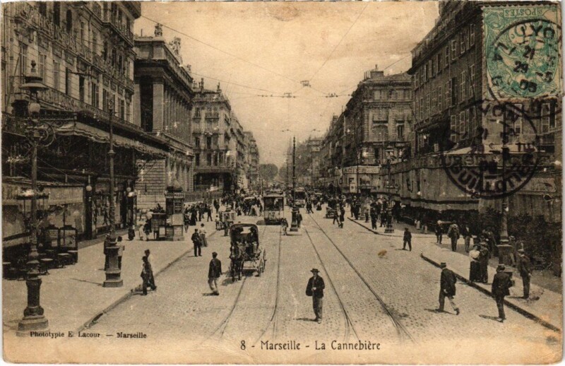 Carte postale ancienne Marseille La Cannebiere à Marseille