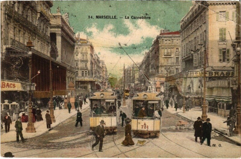 Carte postale ancienne Marseille La Cannebiere à Marseille