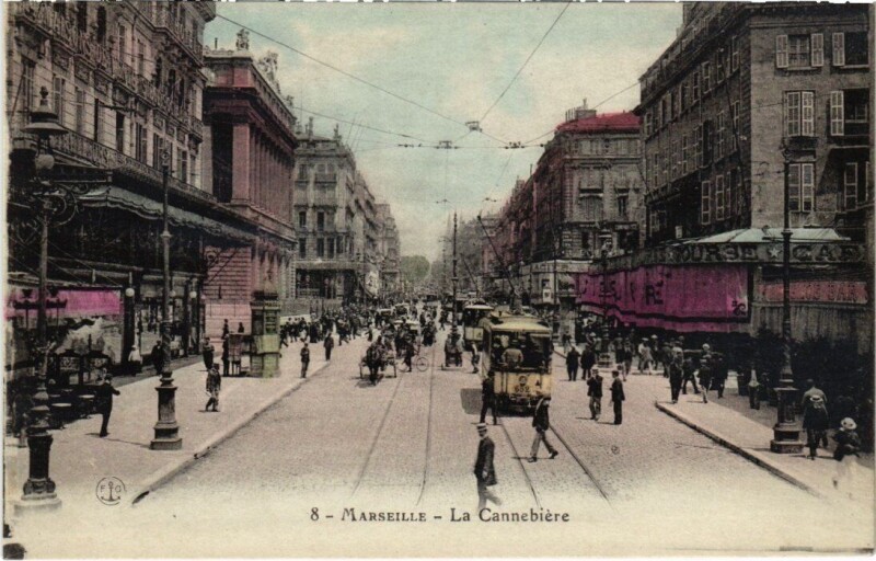 Carte postale ancienne Marseille La Cannebiere à Marseille