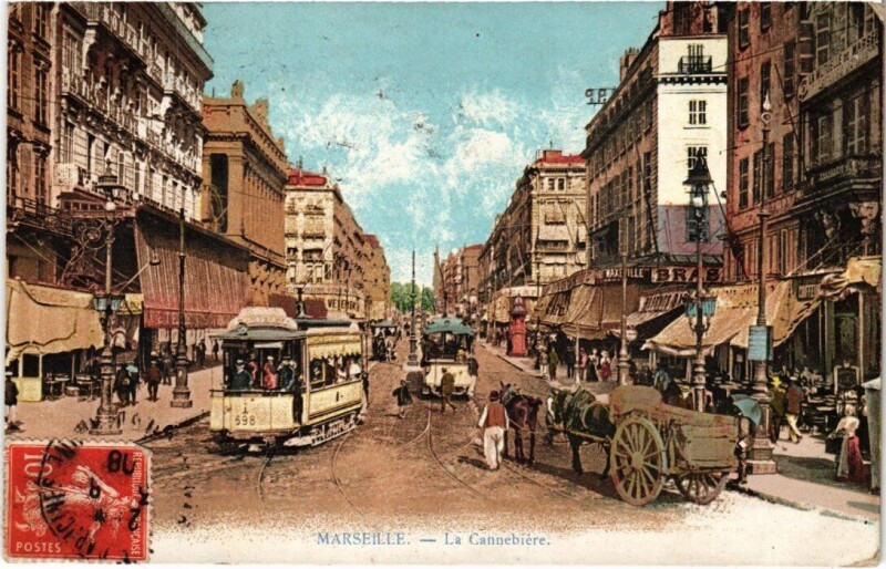 Carte postale ancienne Marseille La Cannebiere à Marseille