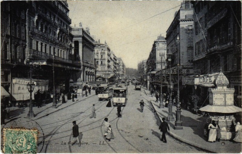 Carte postale ancienne Marseille La Cannebiere à Marseille