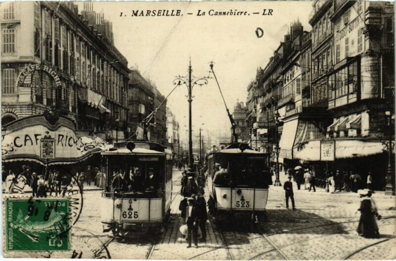 Carte postale ancienne Marseille La Cannebiere à Marseille