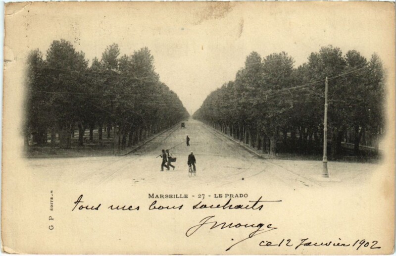 Carte postale ancienne Marseille Le Prado à Marseille