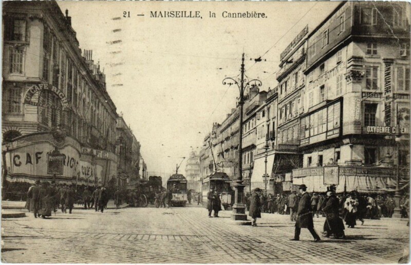 Carte postale ancienne Marseille La Cannebiere à Marseille