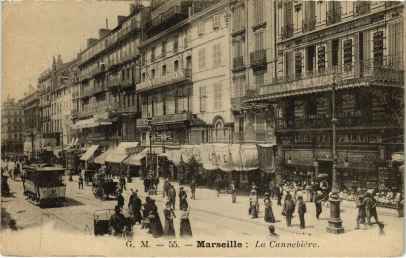 Carte postale ancienne Marseille La Cannebiere à Marseille