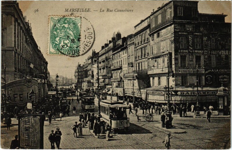 Carte postale ancienne Marseille La Rue Cannebiere à Marseille
