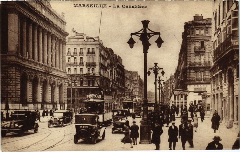 Carte postale ancienne Marseille La Cannebiere à Marseille