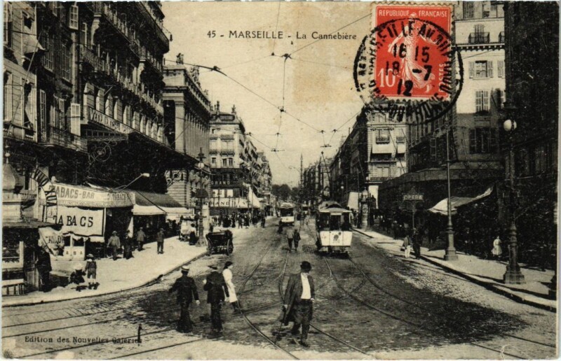 Carte postale ancienne Marseille La Cannebiere à Marseille