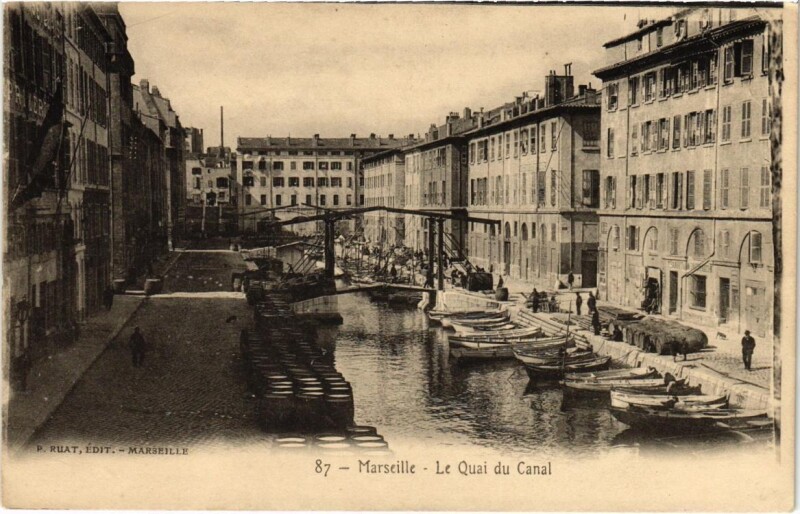 Carte postale ancienne Marseille - Le Quai du Canal à Marseille
