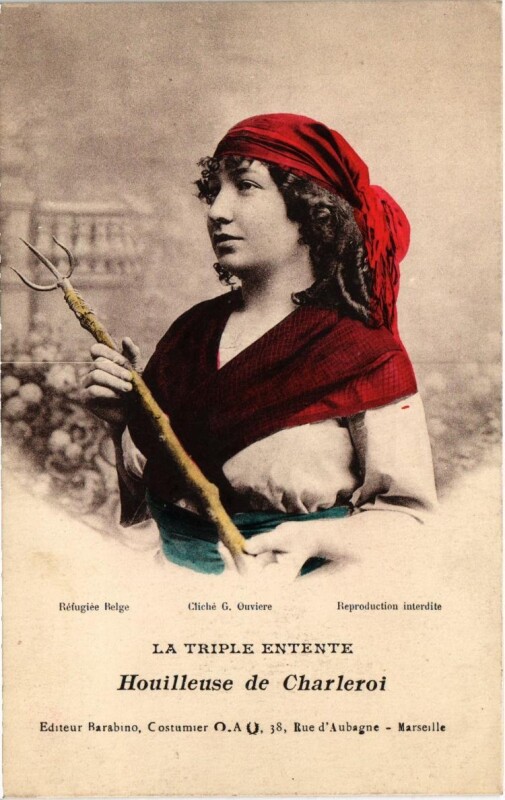 Carte postale ancienne Marseille - La Triple Entente Houilleuse de Charleroi à Marseille