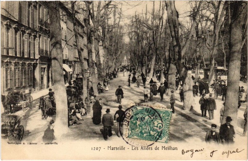 Carte postale ancienne Marseille - Les Allees de Meilhan à Marseille