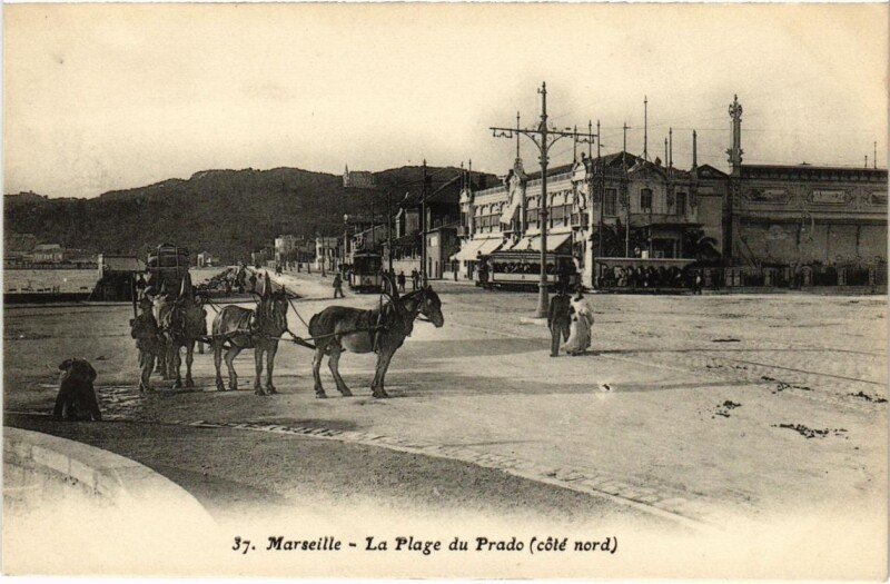 Carte postale ancienne Marseille - La Plage du Prado à Marseille